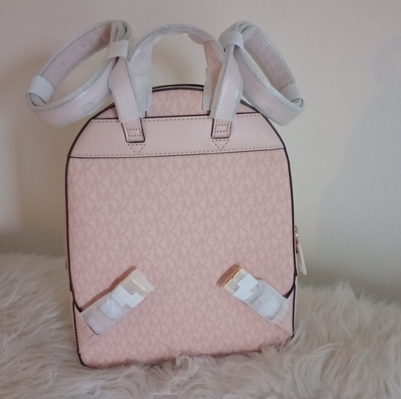 NWT Michael Kors Pink Powder Blush Jaycee Backpack With Matching Card Holder SET - Picture 8 of 8